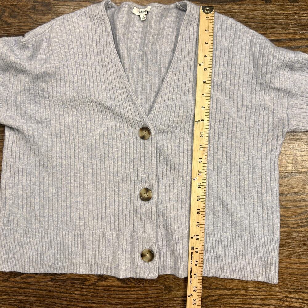 Madewell Light Heather Gray Ribbed Button Cardigan - Picture 5 of 8
